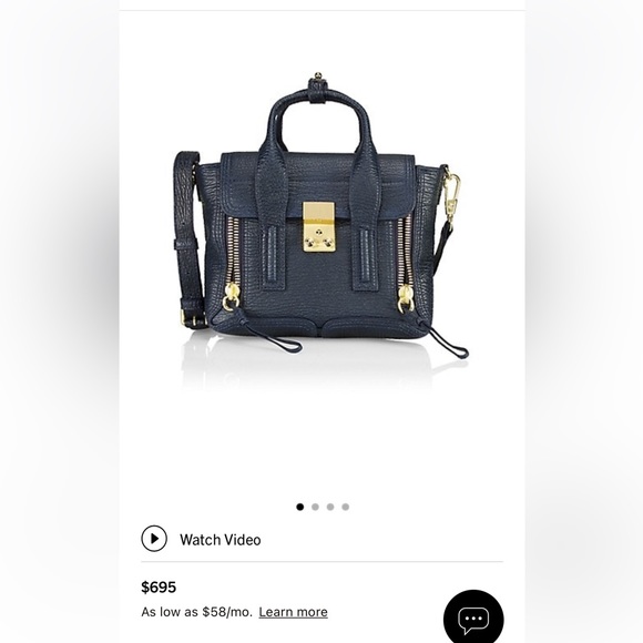 Like new, 3.1 Phillip Lin mini Pashli Leather Satchel in Navy - Picture 2 of 12